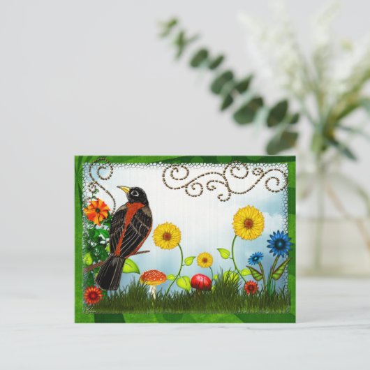 Vogelbeobachtung Postkarte (Stehend Vorderseite)