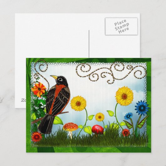 Vogelbeobachtung Postkarte (Vorne/Hinten)