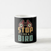 Vogelbeobachtung Retro Stopp Ich sehe einen Vogelb Kaffeetasse (Mittel)