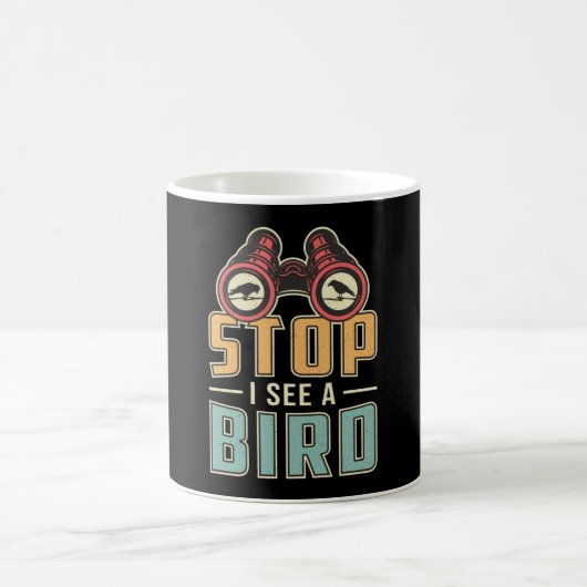 Vogelbeobachtung Retro Stopp Ich sehe einen Vogelb Kaffeetasse (Mittel)