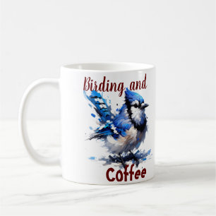 Vogelbeobachtung und Kaffee Niedliche Keramik Kaffeetasse