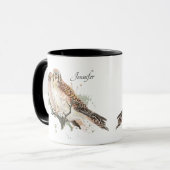 Vogelbeobachtung Wasserfarbe Kestrel Couple Indivi Tasse (Vorderseite Links)