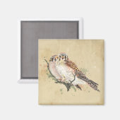 Vogelbeobachtung Watercolor Magnet (Vorderseite/Rückseite)