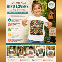 Vogelbeobachtungsclub Kinder T-Shirt | Süßer Vogel