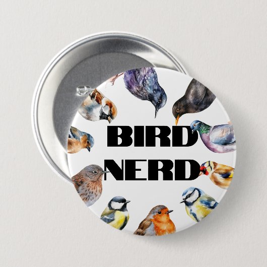 Vogelbeobachtungsgeschenk, Vogelbeobachtung, Briti Button (Vorne & Hinten)