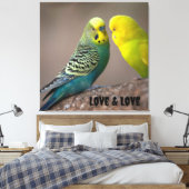 Vogelbild Benutzerdefinierter Text für Liebe und L Leinwanddruck (Insitu (Schlafzimmer))