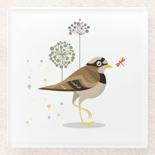 Vogelbild - Farben im Herbst Glasuntersetzer (Vorderseite)