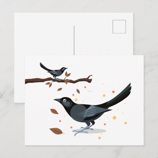 Vogelbild - Farben im Herbst Postkarte (Vorne/Hinten)