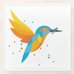 Vogelbild - Kingfisher Glasuntersetzer