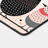 Vogelbild mit Punkten und Streifen Schreibtischunterlage (Ecke)