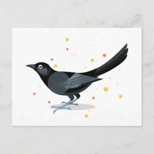 Vogelbild - Schwarzer Vogel Postkarte