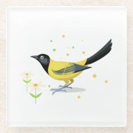 Vogelbild - Sommerfarben Glasuntersetzer