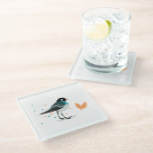 Vogelbild - Untersetzer für Herbstfarben (Schrägansicht)