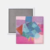 Vogelblau auf Rosa Magnet (Vorderseite/Rückseite)