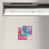 Vogelblau auf Rosa Magnet (In Situ (Geschirrspüler))