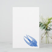 Vogelblau Briefpapier (Stehend Vorderseite)