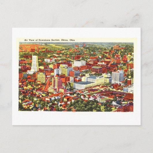 Vogelblick Akron, Ohio, Vintage Travel Postkarte (Vorderseite)