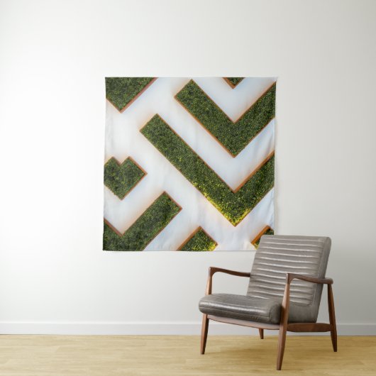 Vogelblick auf den Labyrinth-Garten Wandteppich (Beispiel (Horizontal))