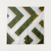 Vogelblick auf den Labyrinth-Garten Wandteppich (Vorderseite)