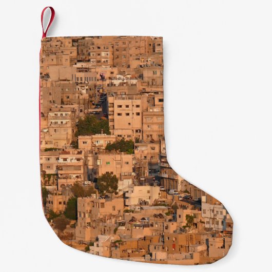 Vogelblick auf die arabische Stadt. Amman. Jordani Kleiner Weihnachtsstrumpf (Vorderseite)