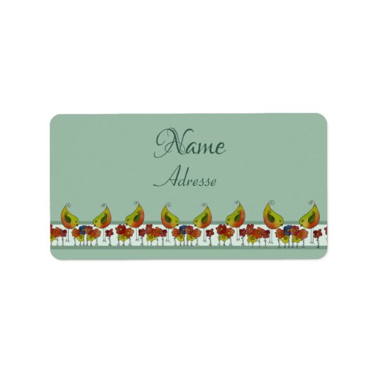 Vogelborte adressaufkleber (Vorne)