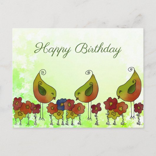Vogelborte Postkarte (Vorderseite)
