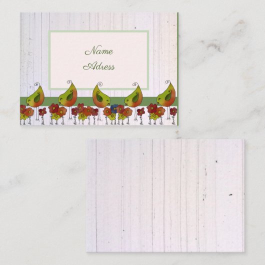 Vogelborte Visitenkarte (Vorne/Hinten)