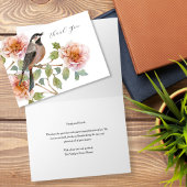 Vogeldankkarte mit Blumen Dankeskarte