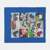 Vogeldecke und Blume Fleecedecke (Vorderseite (Horizontal))