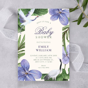 Vogeldekorative Babyparty mit Blumen Einladung