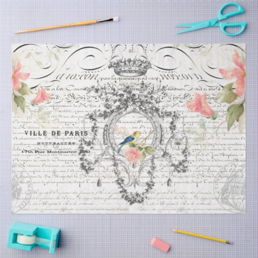 Vogeldekoupage Seidenpapier (Basteln)