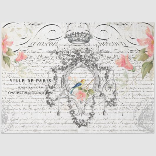 Vogeldekoupage Seidenpapier (Vorderseite)