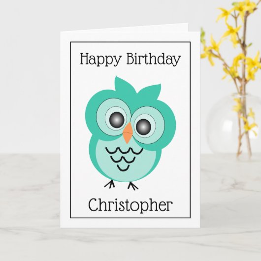 Vogeldesign Geburtstag Karte (Gelbe Blume)