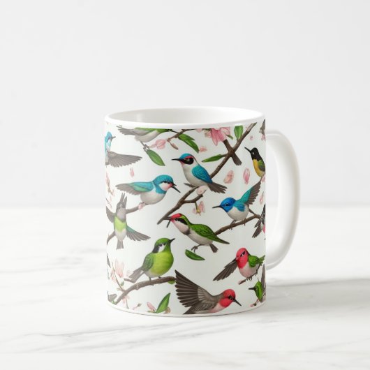 Vogeldesign Kaffeetasse (VorderseiteRechts)