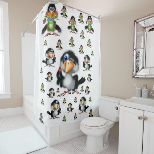 Vogelduschvorhang Duschvorhang (Beispiel)