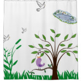 Vogelduschvorhang Duschvorhang (Vorderseite)