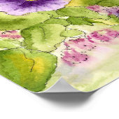 Vogeleier Wasserfarben Blume Stiefmütterchen Kunst Poster (Ecke)