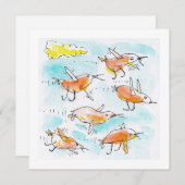 Vogelfahne Feiertagskarte (Vorne/Hinten)