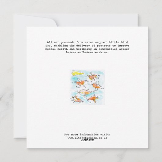 Vogelfahne Feiertagskarte (Rückseite)