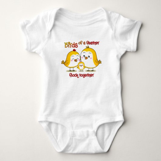 Vogelfamilie Baby Strampler (Vorderseite)