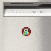 Vogelfamilie: Blau, Grün und Rot Magnet (In Situ (Geschirrspüler))