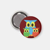 Vogelfamilie: Blau, Grün und Rot Magnet (Vorderseite/Rückseite)