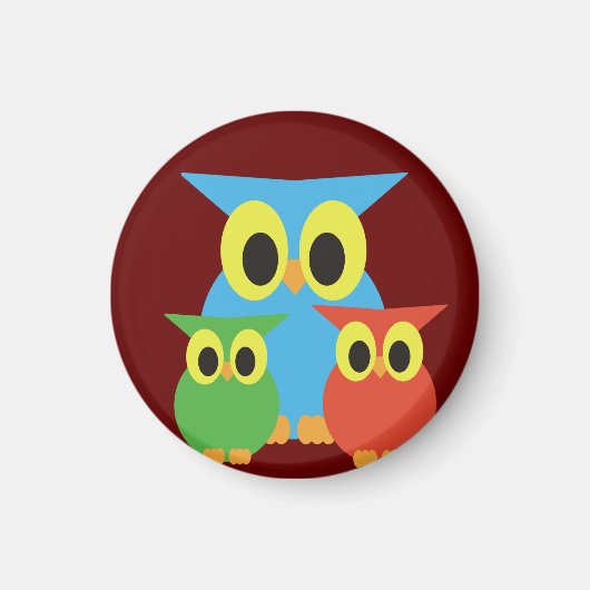 Vogelfamilie: Blau, Grün und Rot Magnet (Vorne)