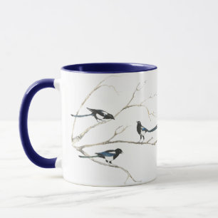 Vogelfamilie Magpie Tasse