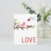 Vogelfamilie mit Herz Postkarte (Stehend Vorderseite)