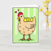Vogelfamilie Muttertagskarte Karte (Gelbe Blume)