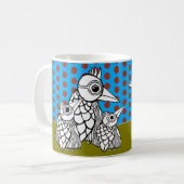 Vogelfamilie & Polka Dots Kaffeetasse (Vorderseite Links)