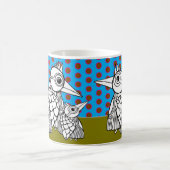 Vogelfamilie & Polka Dots Kaffeetasse (Mittel)