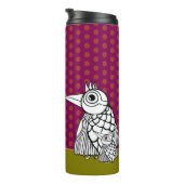 Vogelfamilie & Polka Dots Thermosbecher (Nach rechts gedreht)