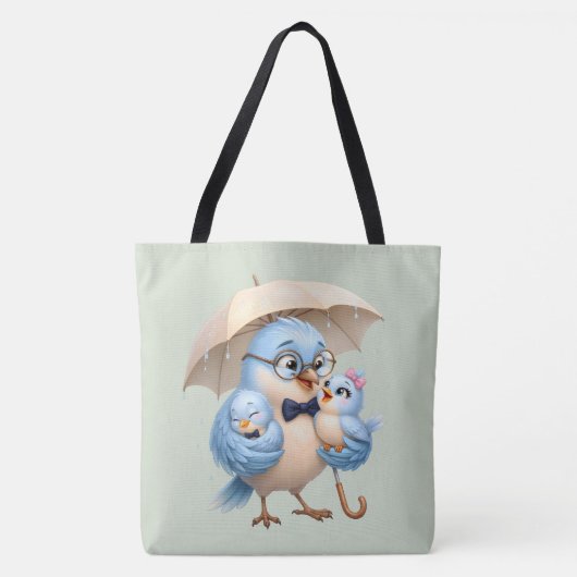 Vogelfamilie Vater-Tragetasche Tasche (Vorderseite)